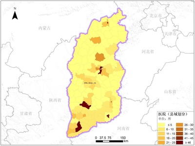 山西省縣級醫(yī)院分布與醫(yī)療資源配置的地理遙感分析